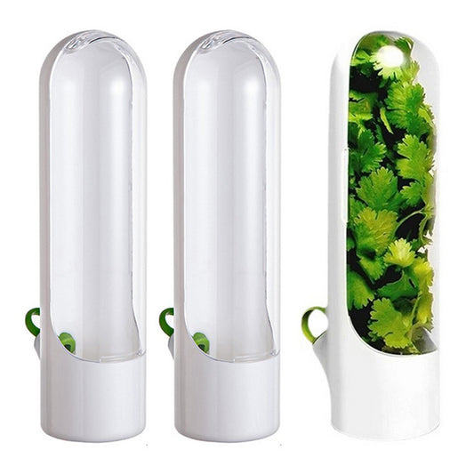 2Pcs Herb Saver for Refrigerator Herb Fresh Keeper Herbs Storage Container