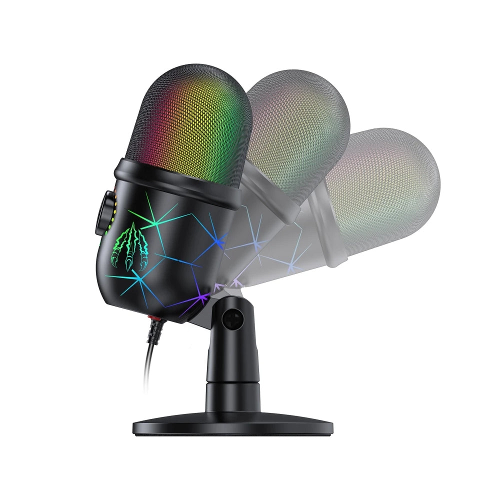 USB Microphone Gaming Recording Podcast Live Broadcast Luminous Microphone RGB