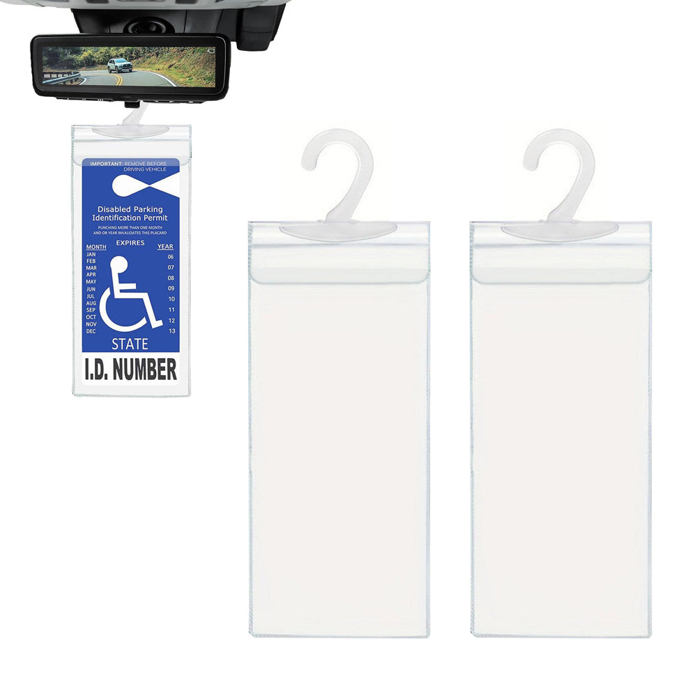 2Pcs Handicap Parking Placard Holder Ultra Transparent Cover for Disabled People
