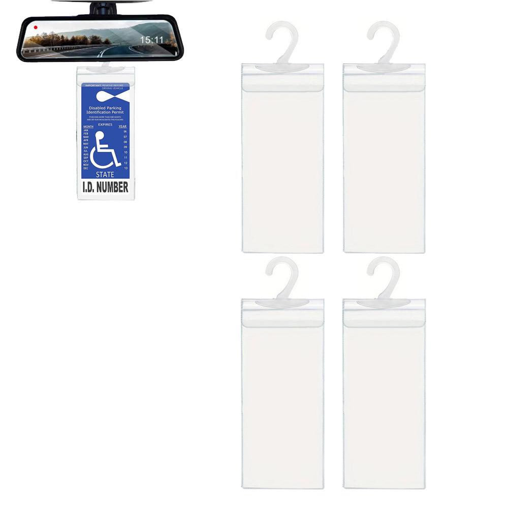 4Pcs Handicap Parking Placard Holder Ultra Transparent Cover for Disabled People