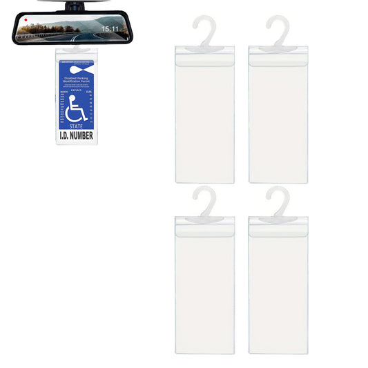 4Pcs Handicap Parking Placard Holder Ultra Transparent Cover for Disabled People