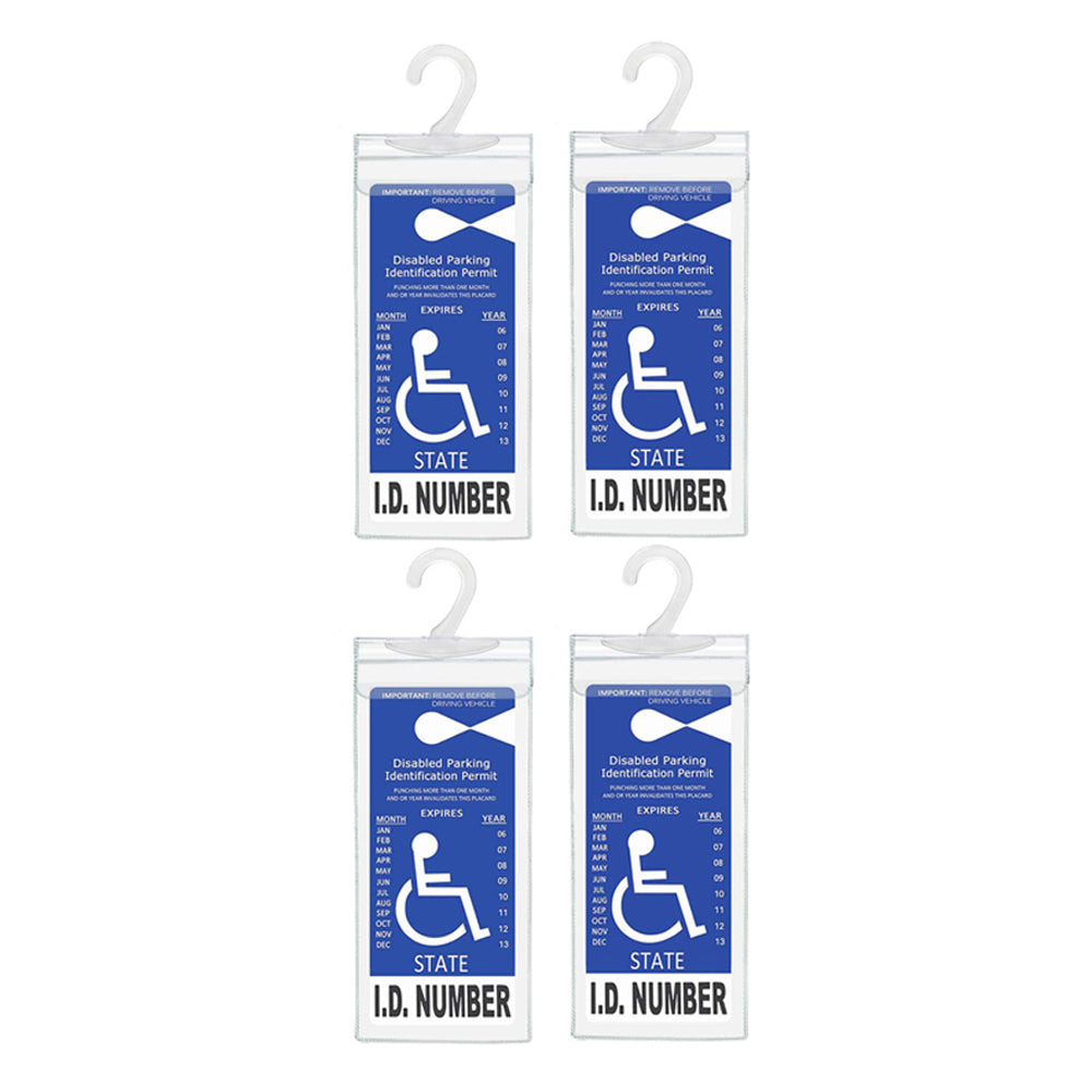 4Pcs Handicap Parking Placard Holder Ultra Transparent Cover for Disabled People