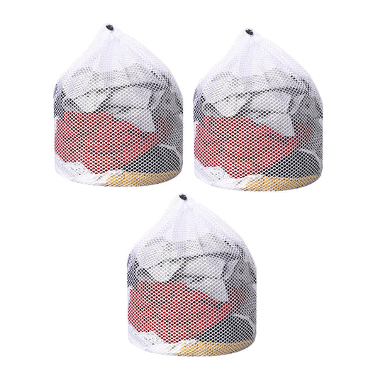 3Pcs 50x70cm Mesh Laundry Bags with Drawstring Closure for Delicate Clothes