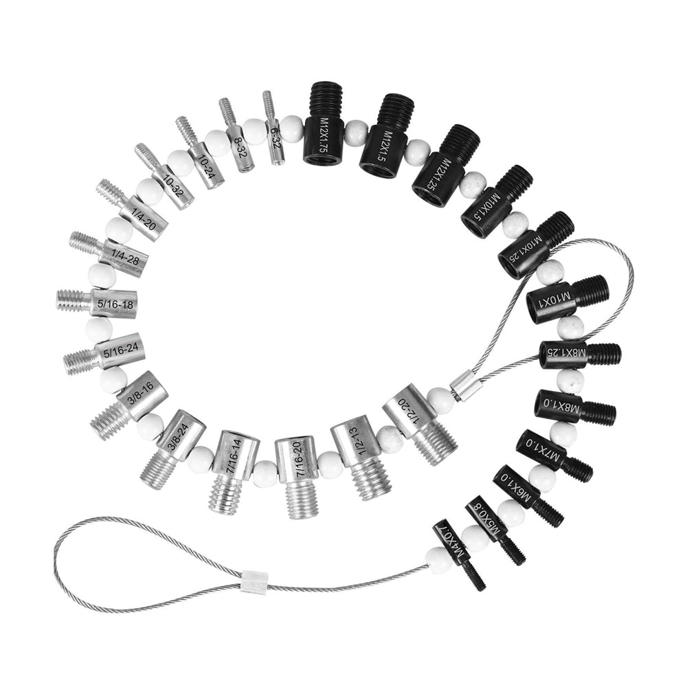 Nuts Bolts Thread Checker with 26 Male Female Gauges Include 14Inch and 12Metric