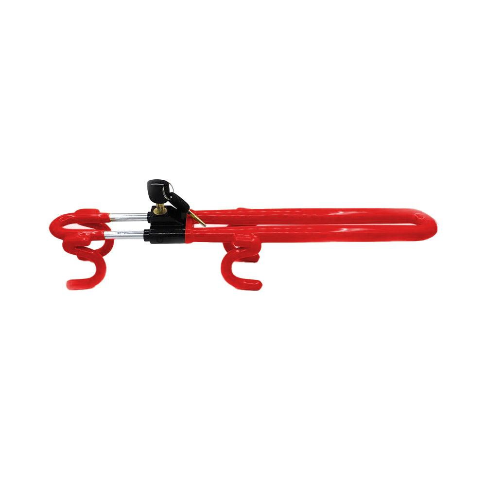 Double Hook Steering Wheel Lock Anti-Theft Security System Car Lock Red