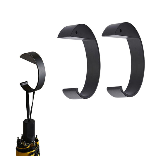 2Pcs C Shape Purse Hook for Table Handbag Hanger for Desk Black
