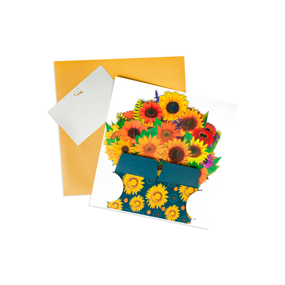 Pop-up Flower Bouquet Card Mother's Day 3D Blossom Paper Card Greeting Cards ST1