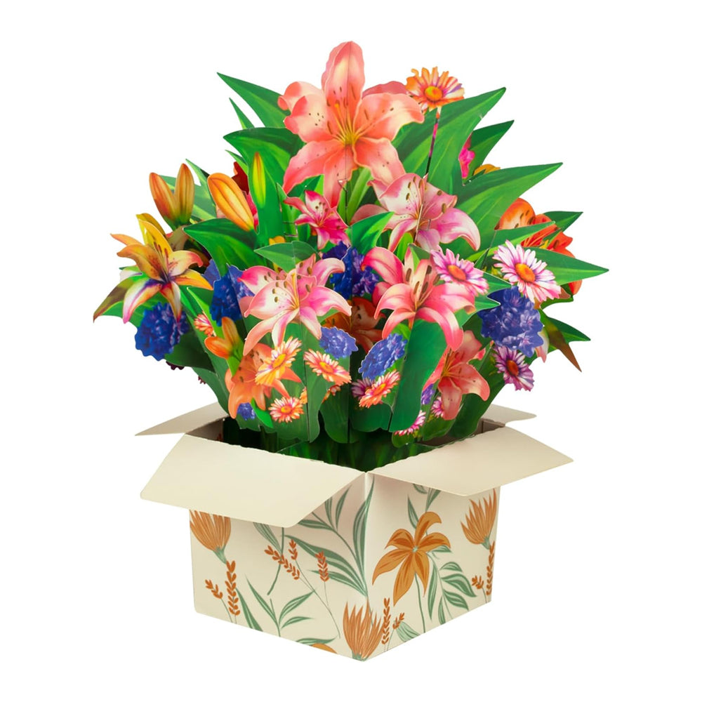 Pop-up Flower Bouquet Card Mother's Day 3D Blossom Paper Card Greeting Cards ST2