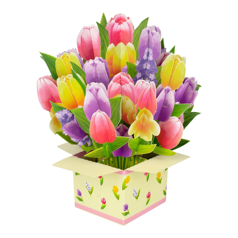 Pop-up Flower Bouquet Card Mother's Day 3D Blossom Paper Card Greeting Cards ST3