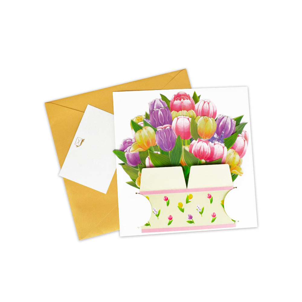 Pop-up Flower Bouquet Card Mother's Day 3D Blossom Paper Card Greeting Cards ST3