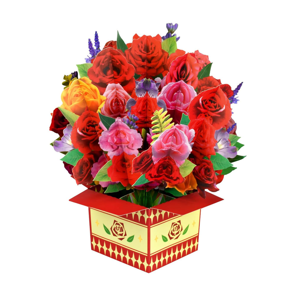 Pop-up Flower Bouquet Card Mother's Day 3D Blossom Paper Card Greeting Cards ST4