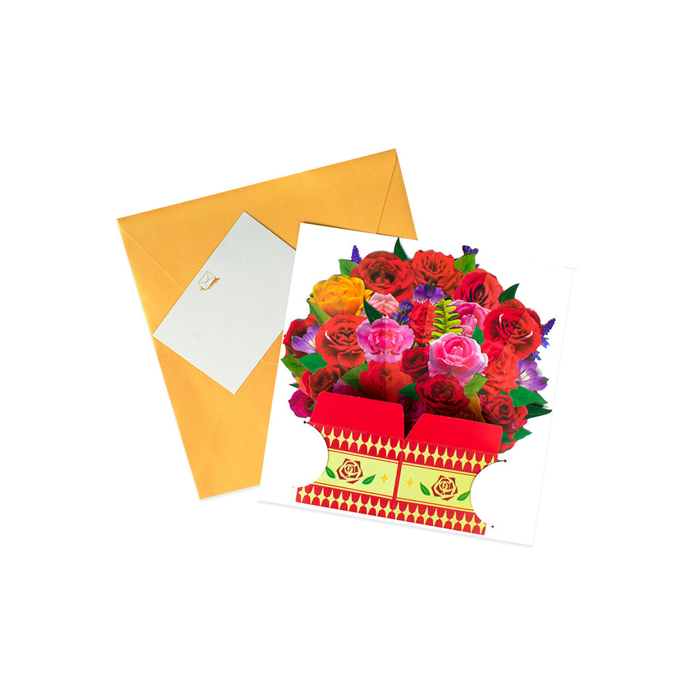 Pop-up Flower Bouquet Card Mother's Day 3D Blossom Paper Card Greeting Cards ST4