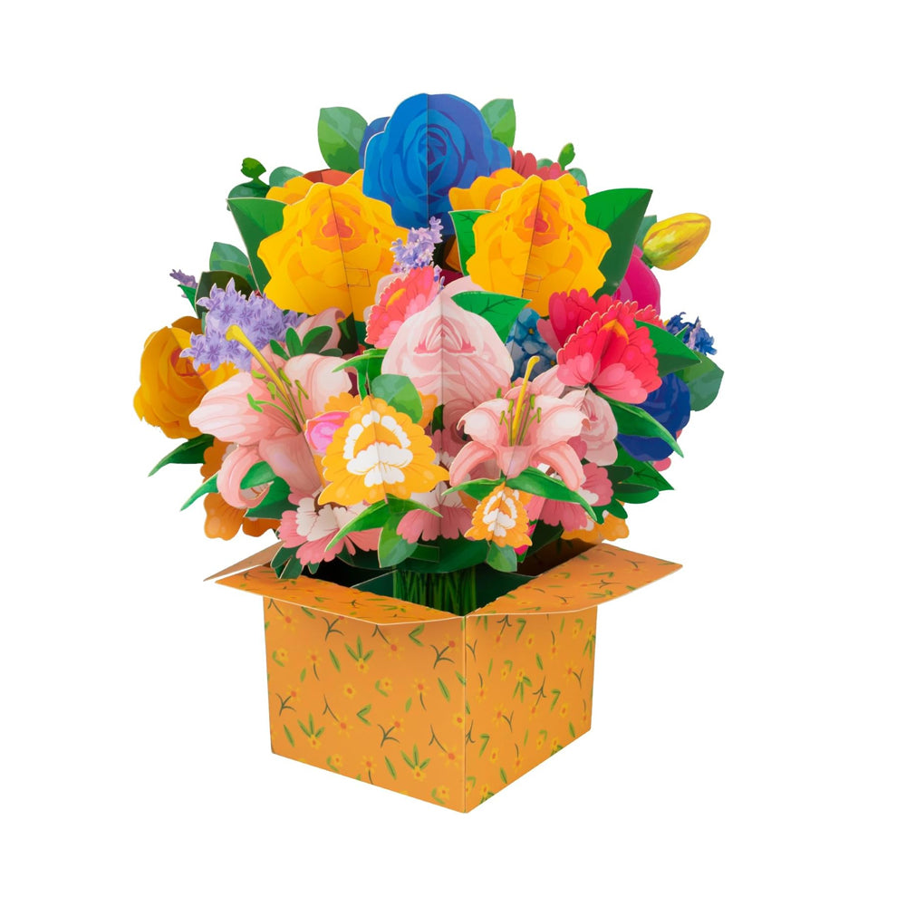Pop-up Flower Bouquet Card Mother's Day 3D Blossom Paper Card Greeting Cards ST5