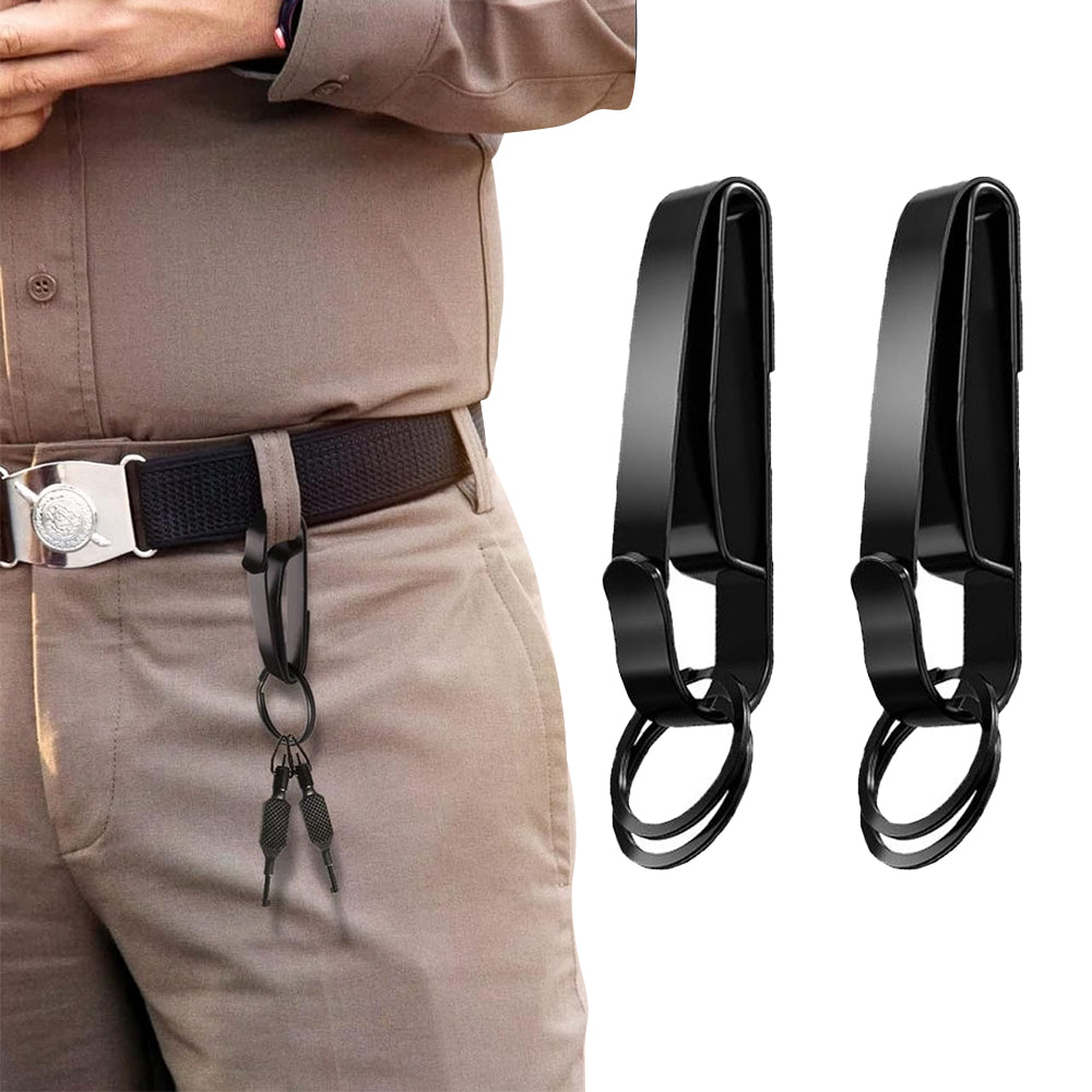 2Pcs Belt Key Holder Belt Key Clip with 2 Detachable Key Rings