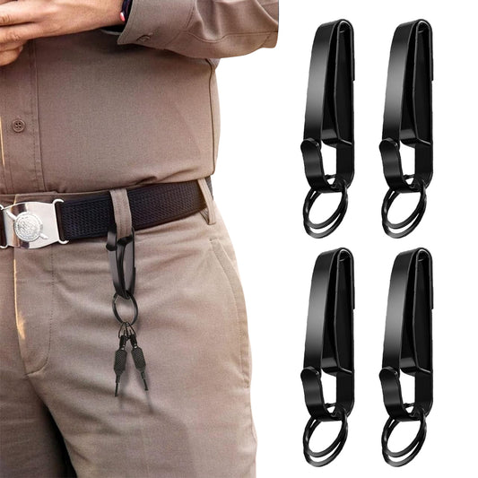 4Pcs Belt Key Holder Belt Key Clip with 2 Detachable Key Rings