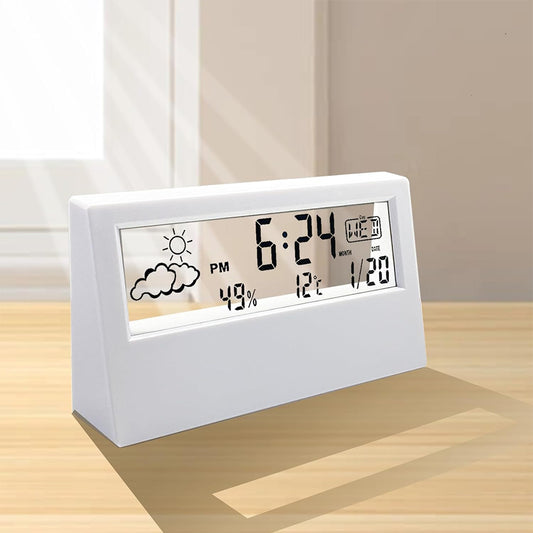 Desktop Digital Alarm Clock with Temperature Humidity Alarm Clock Transparent