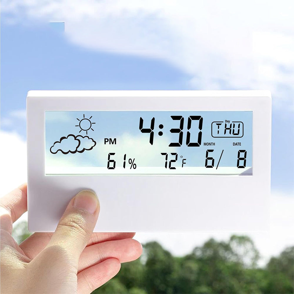 Desktop Digital Alarm Clock with Temperature Humidity Alarm Clock Transparent