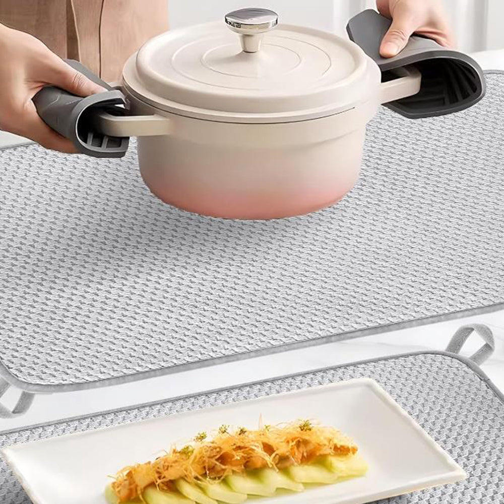 2Pcs 45x60cm Microfiber Dish Drying Mat for Kitchen Counter