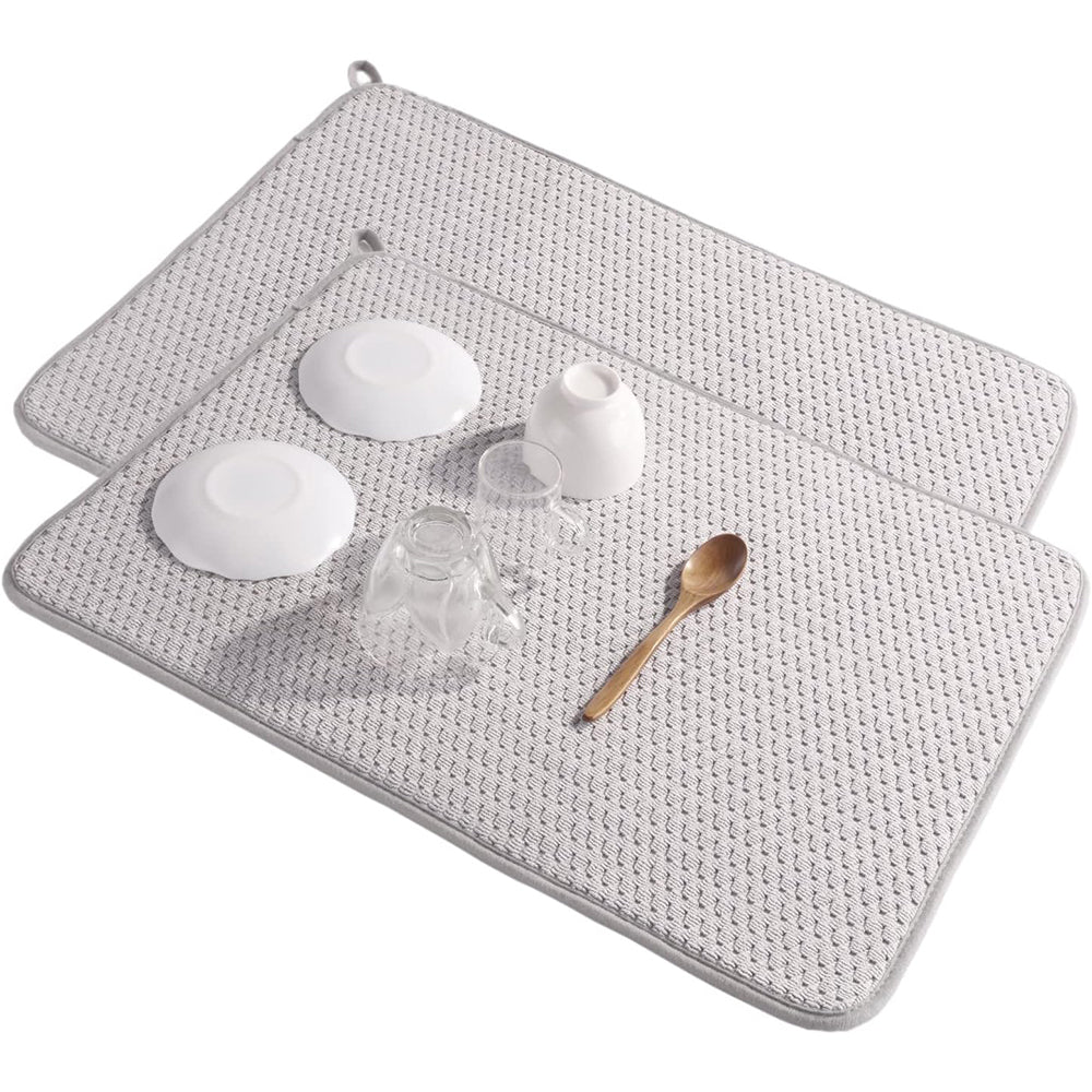 2Pcs 45x60cm Microfiber Dish Drying Mat for Kitchen Counter