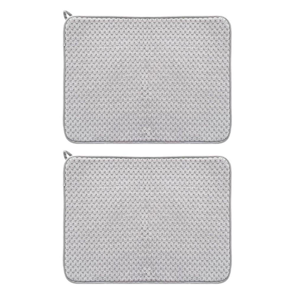2Pcs 45x60cm Microfiber Dish Drying Mat for Kitchen Counter