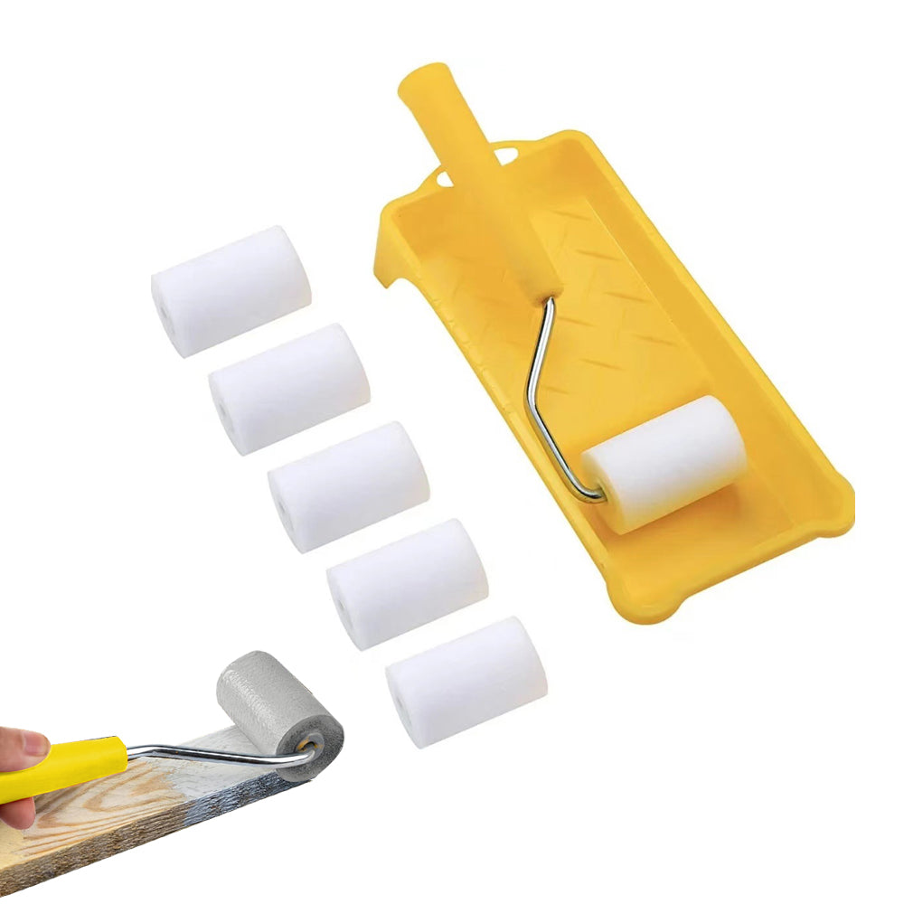 8Pcs Mini Paint Roller Kit Small Paint Roller with Tray