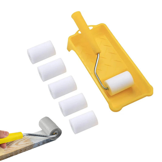 8Pcs Mini Paint Roller Kit Small Paint Roller with Tray