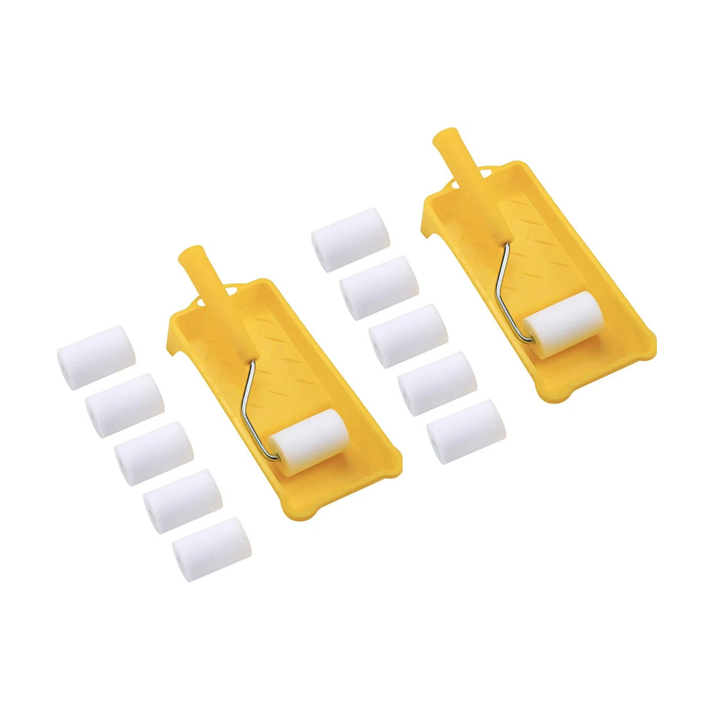 16Pcs Mini Paint Roller Kit Small Paint Roller with Tray