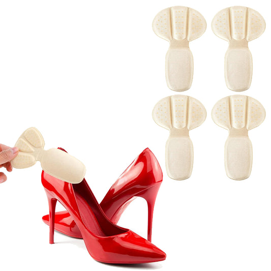 2 Pairs Mesh Adhesive Heel Grips Inserts Heel Cushion Pads Beige