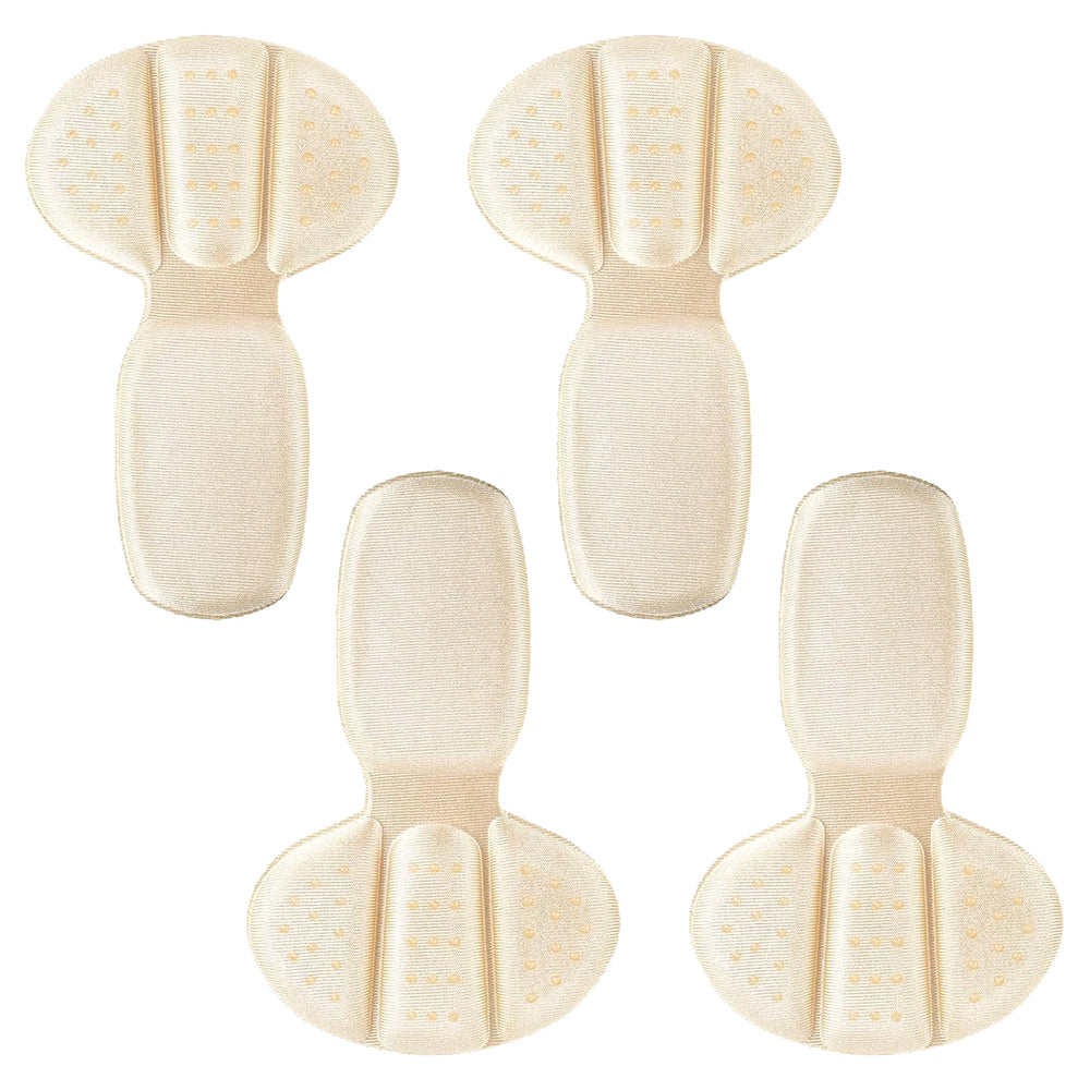 2 Pairs Mesh Adhesive Heel Grips Inserts Heel Cushion Pads Beige