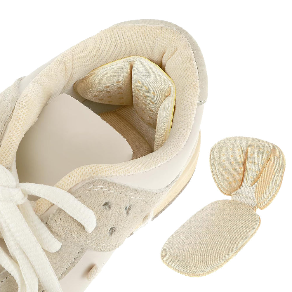 2 Pairs Mesh Adhesive Heel Grips Inserts Heel Cushion Pads Beige