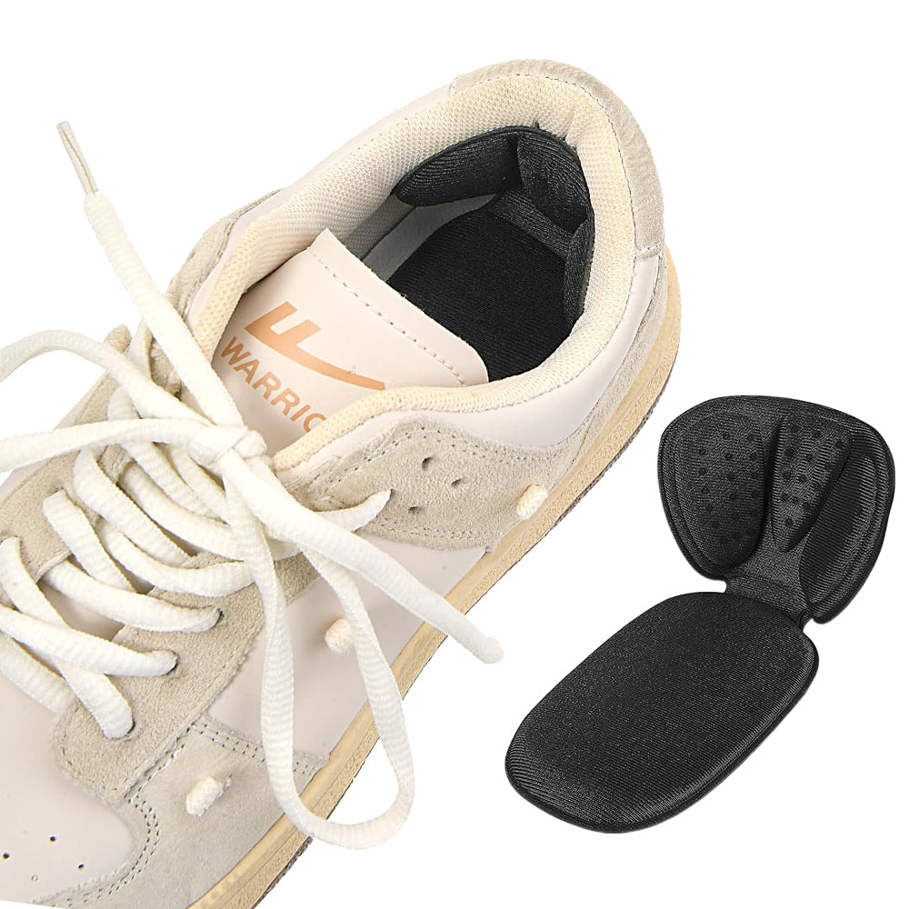 2 Pairs Mesh Adhesive Heel Grips Inserts Heel Cushion Pads Beige Black