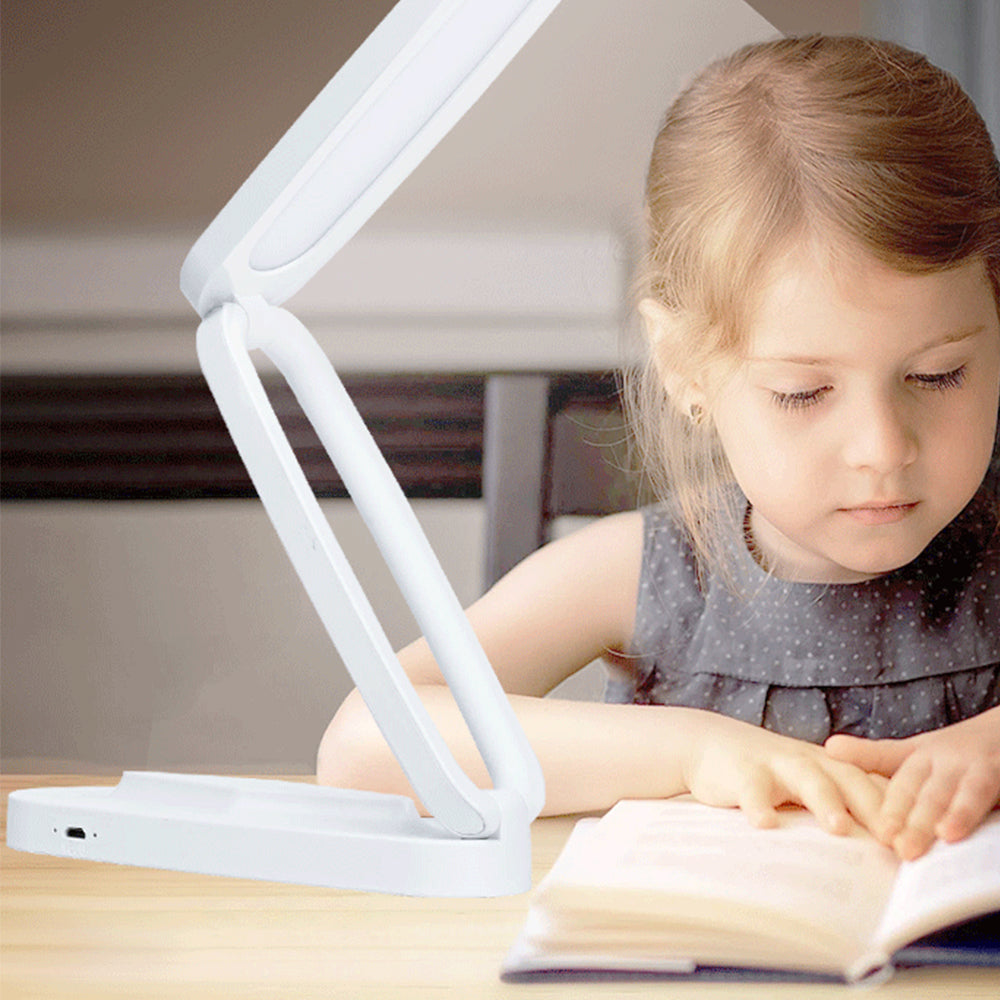 LED Desk Lamp Eye-Caring Foldable Desk Light Touch Control Reading Lamp White