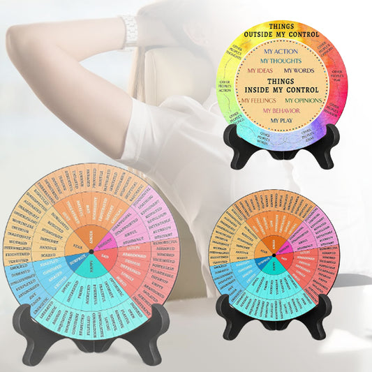 Double-Sided Mental Health Office Feelings Wheel Chart with Stand ST3