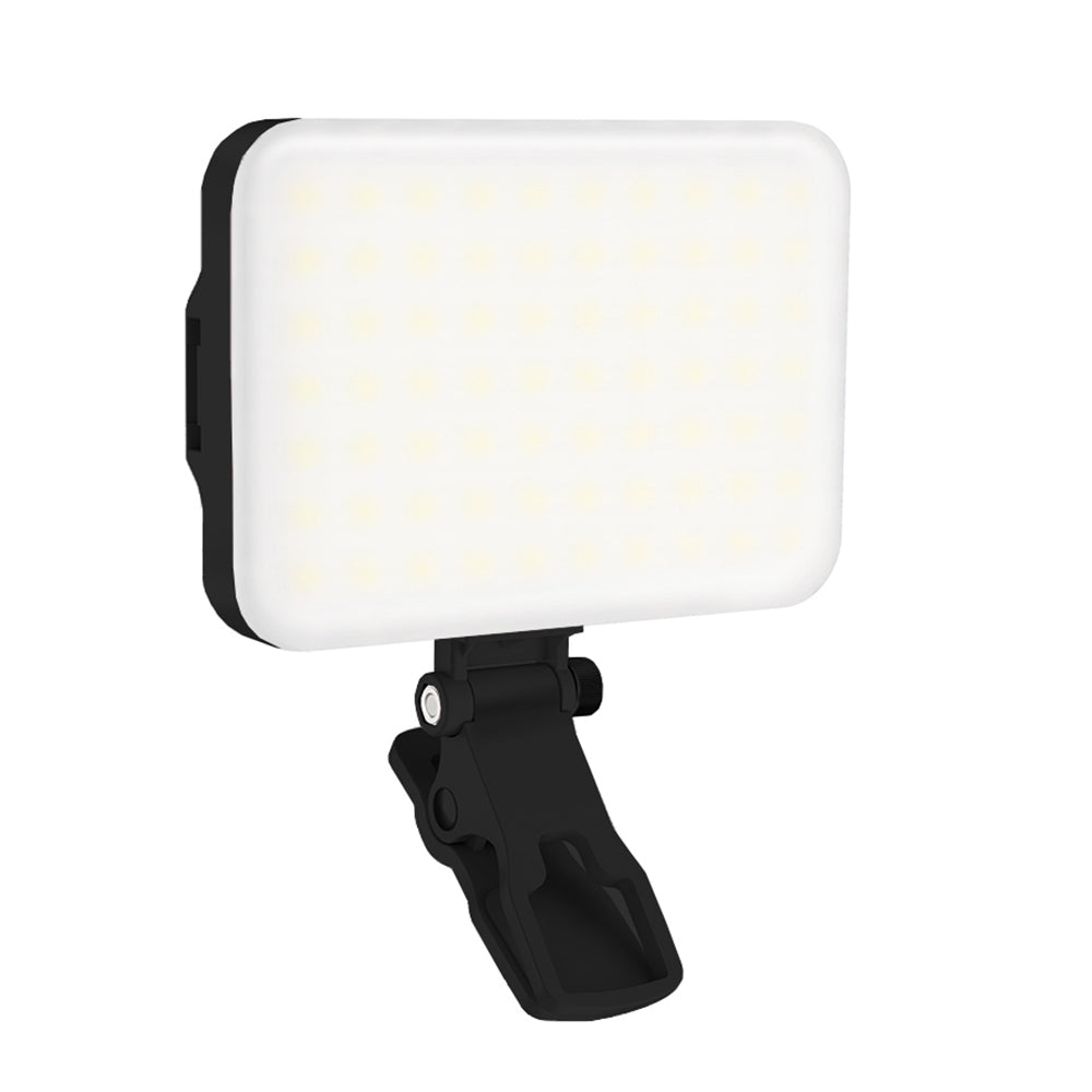 LED Portable Selfie Light Video Lighting with Clip and Hot Shoe Mount Black