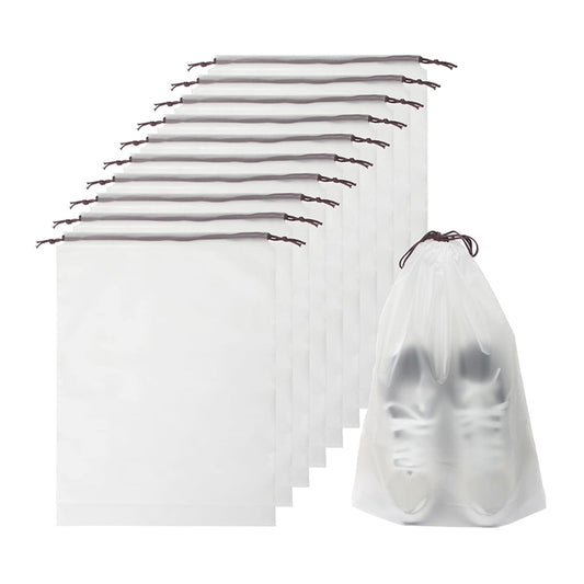 10Pcs 40x30cm Clear Drawstring Travel Shoe Storage Bags for Packing