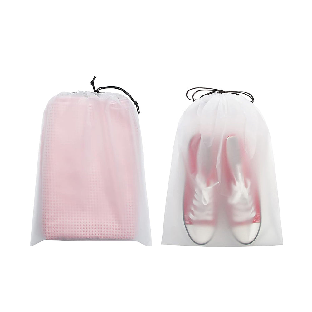 10Pcs 40x30cm Clear Drawstring Travel Shoe Storage Bags for Packing