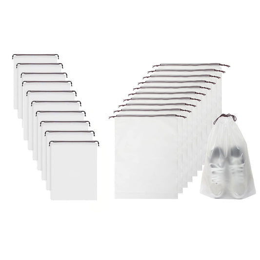 20Pcs 40x30cm Clear Drawstring Travel Shoe Storage Bags for Packing