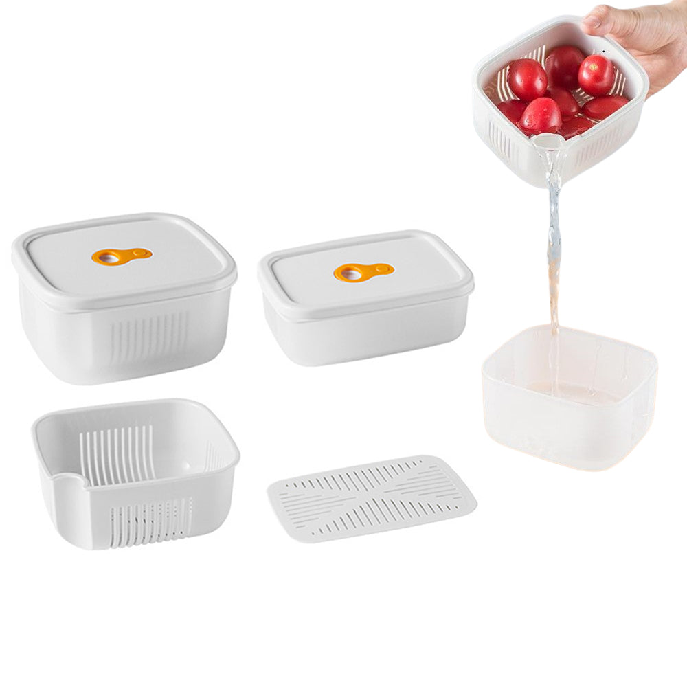 Food Storage Drain Containers with Lids and Ventilation Holes