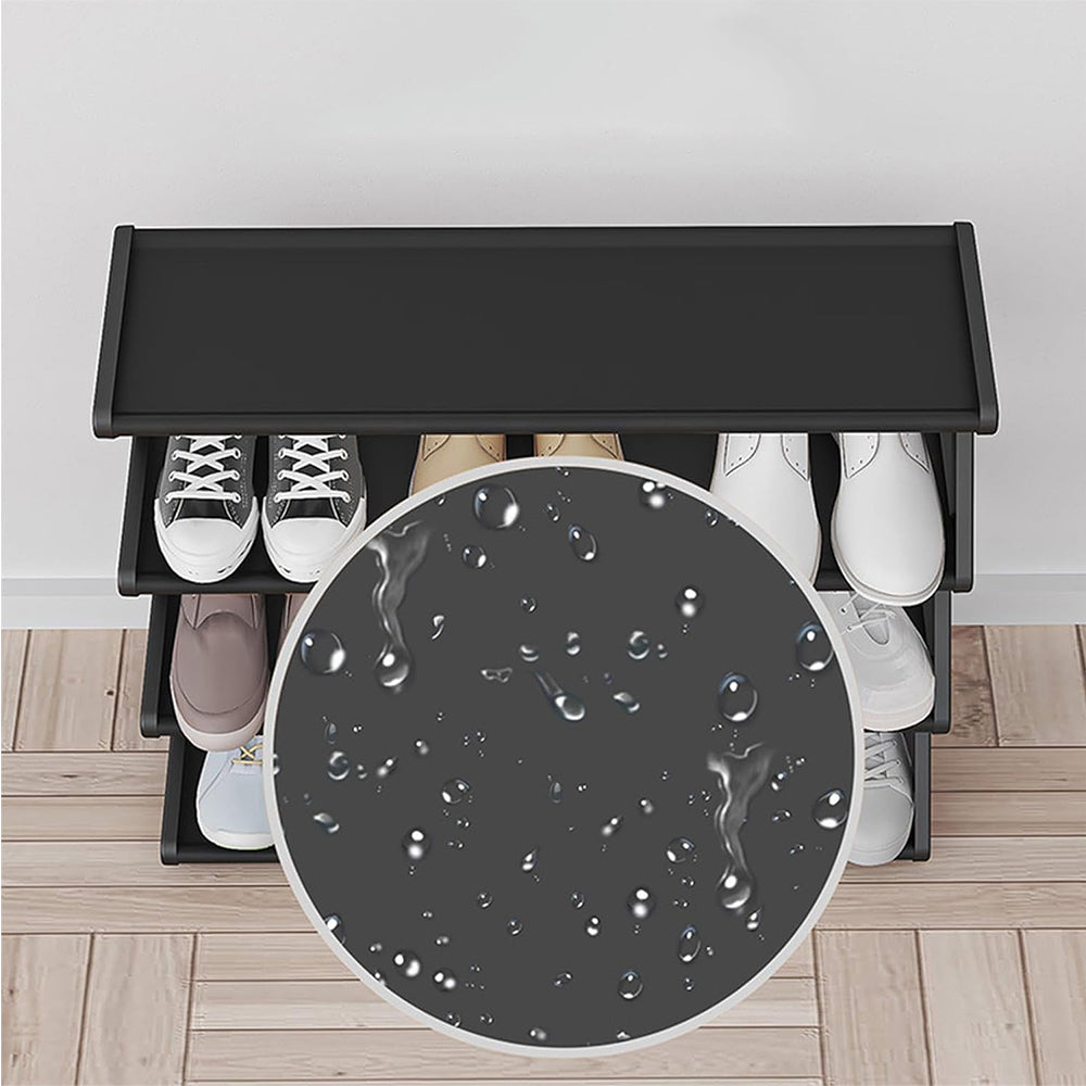 4 Tier Shoe Rack Storage Organizer Shelf Stand Shelves Shoe Storage Black