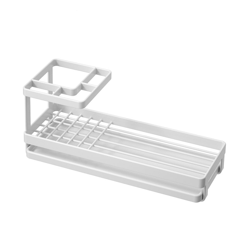 Toothbrush Holder 4 Slots Metal Organizer with Drainage White