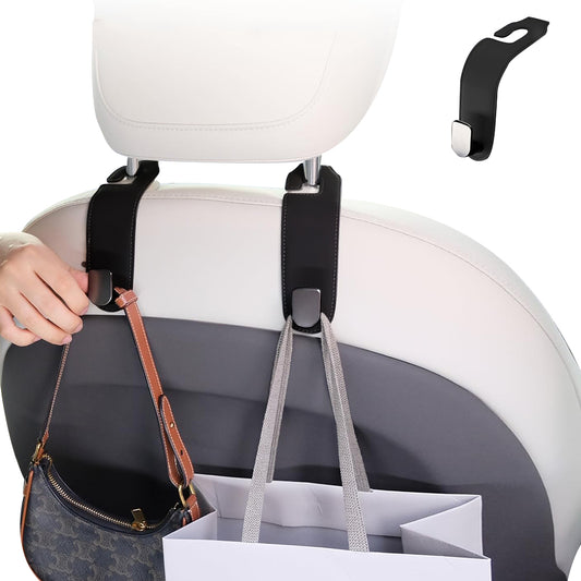 Black Car Seat Headrest Hook Hidden Leather Car Seat Hanging Hook