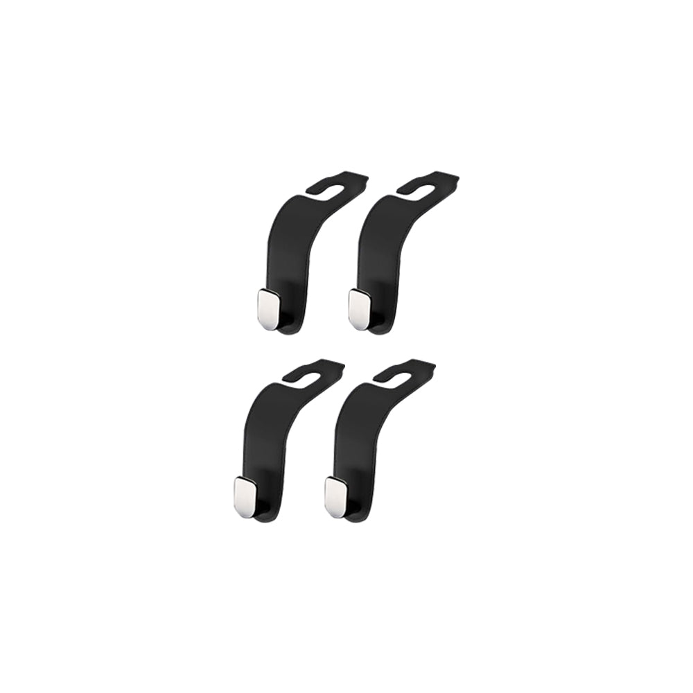 4Pcs Black Car Seat Headrest Hook Hidden Leather Car Seat Hanging Hook