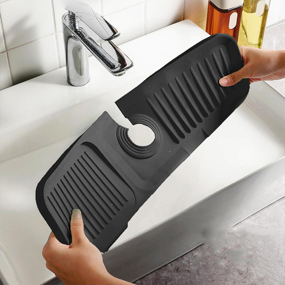 Silicone Sink Draining Mat For Kitchen Sink Splash Guard Bathroom Black