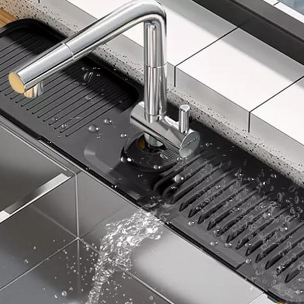 Silicone Sink Draining Mat For Kitchen Sink Splash Guard Bathroom Black