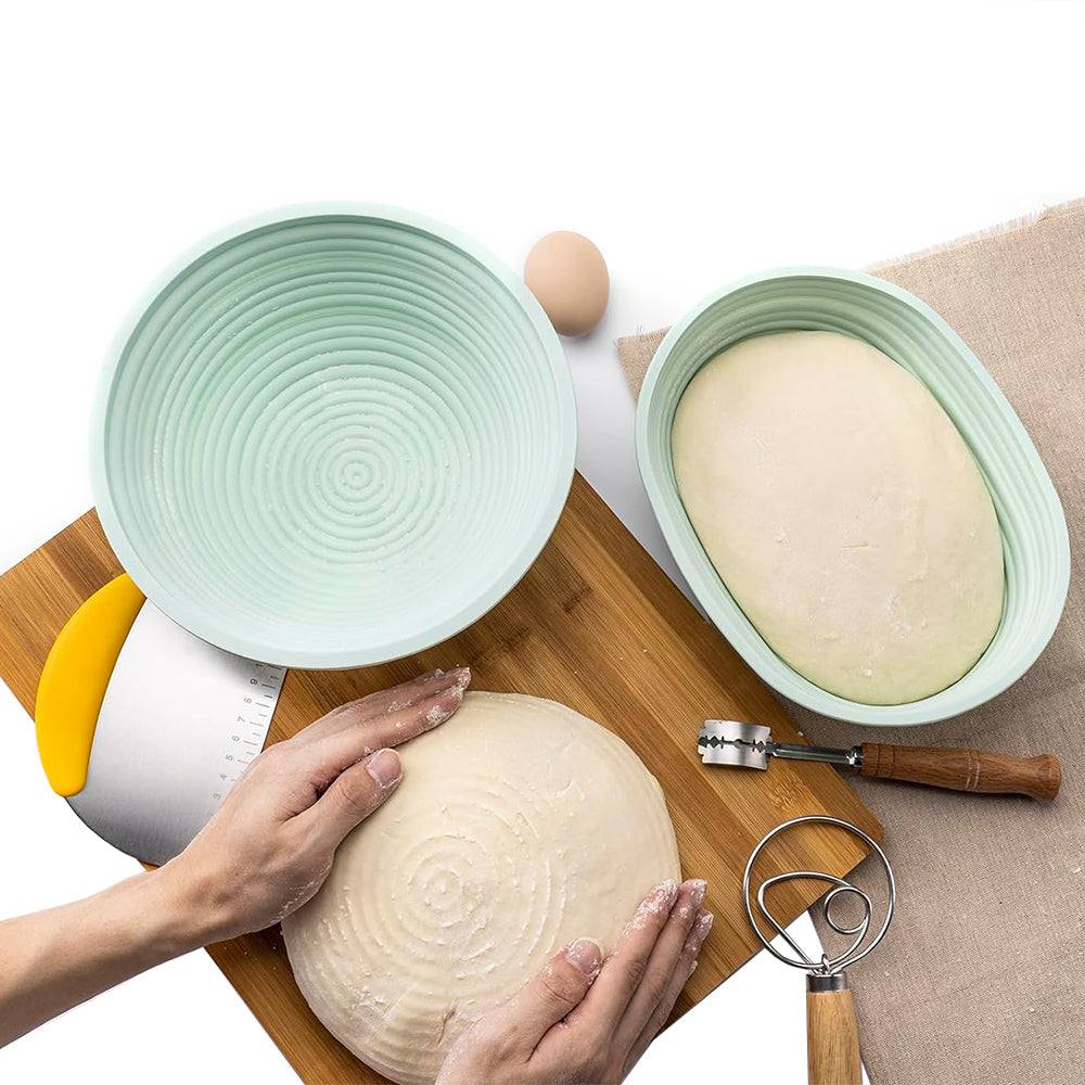 2Pcs Bread Proofing Basket Silicone Bread Baking Dough Proofing Bowl