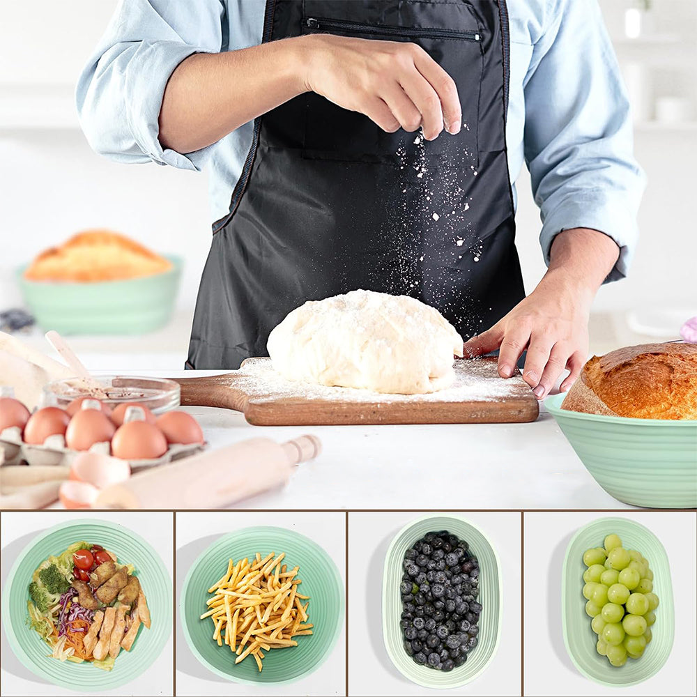 2Pcs Bread Proofing Basket Silicone Bread Baking Dough Proofing Bowl