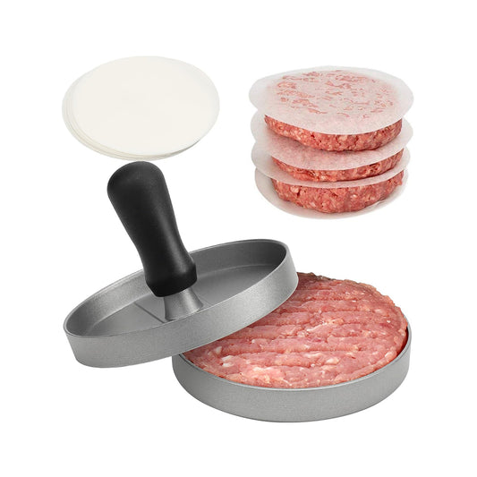 Burger Press with 100Pcs Oil Blotting Paper Hamburger Maker DIY Meat BBQ Mold