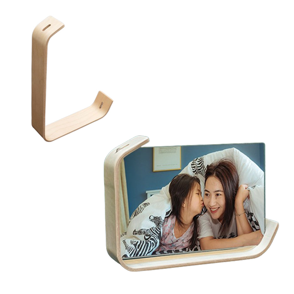 14x21cm Transparent Acrylic Wooden Photo Frame Desktop Display Picture Holder