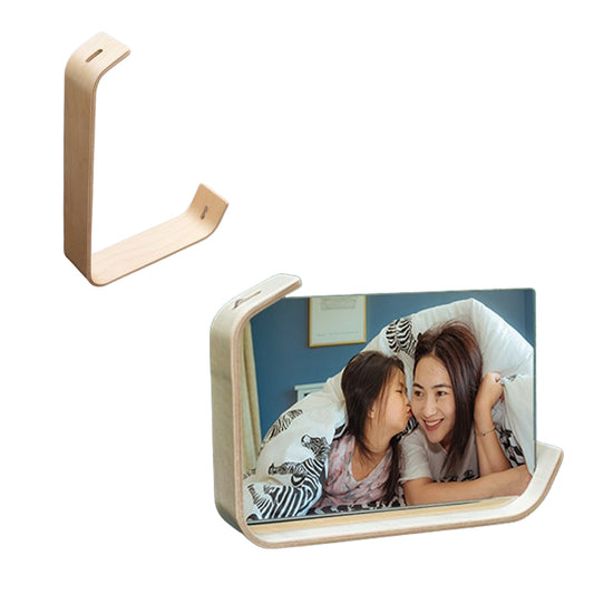 14x21cm Transparent Acrylic Wooden Photo Frame Desktop Display Picture Holder