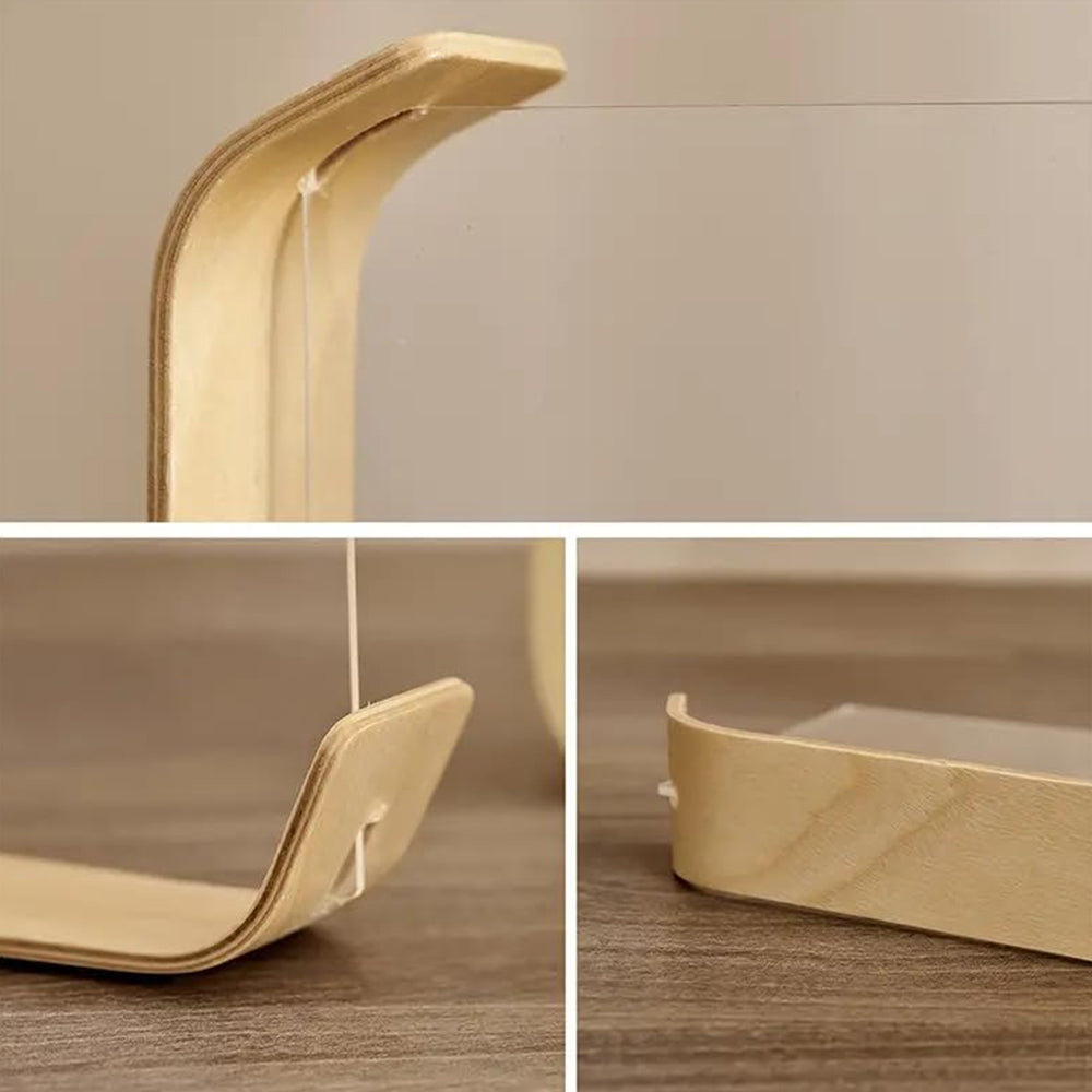 14x21cm Transparent Acrylic Wooden Photo Frame Desktop Display Picture Holder